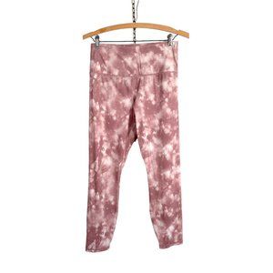 banana republic high rise 7/8 length leggings M medium pink tie dye gym fitness